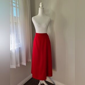 Vintage ‘90s Sag Harbor Petite Red Side Button Midi Skirt